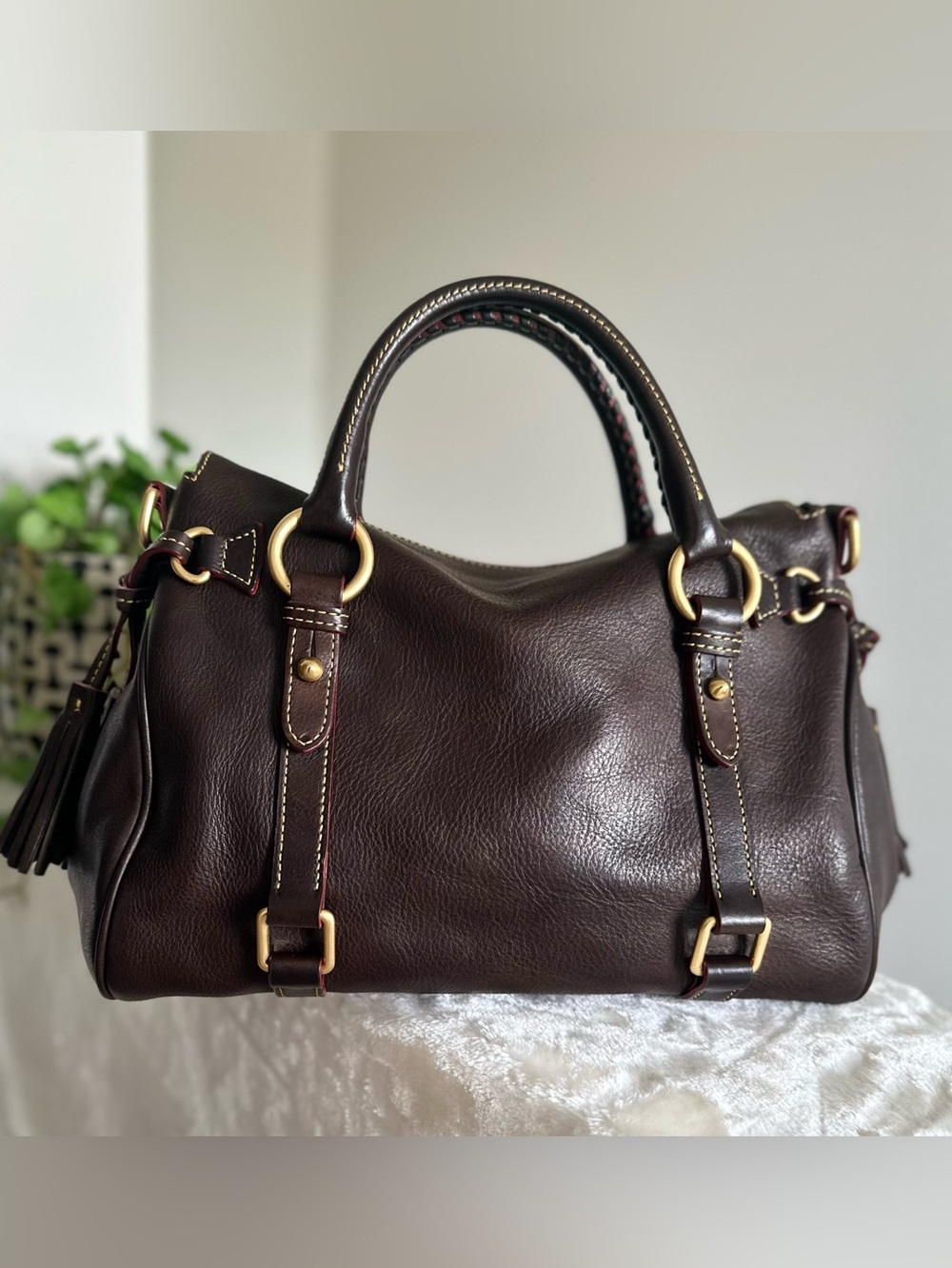 Dooney & Bourke Vintage Florentine Satchel in T’Moro Brown NWOT - Picture 3 of 16